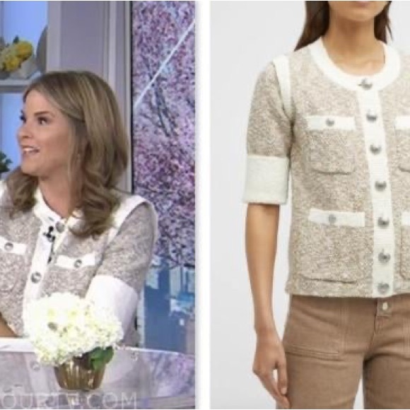 Veronica Beard Kaufman Knit Tweed Jacket Short Sleeve Corporate Preppy Ladylike - Picture 5 of 14